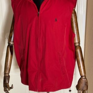 Polo Golf Ralph Lauren  Red Zip 2 Pocket Collared Wind Breaker Adult Men  XL‌